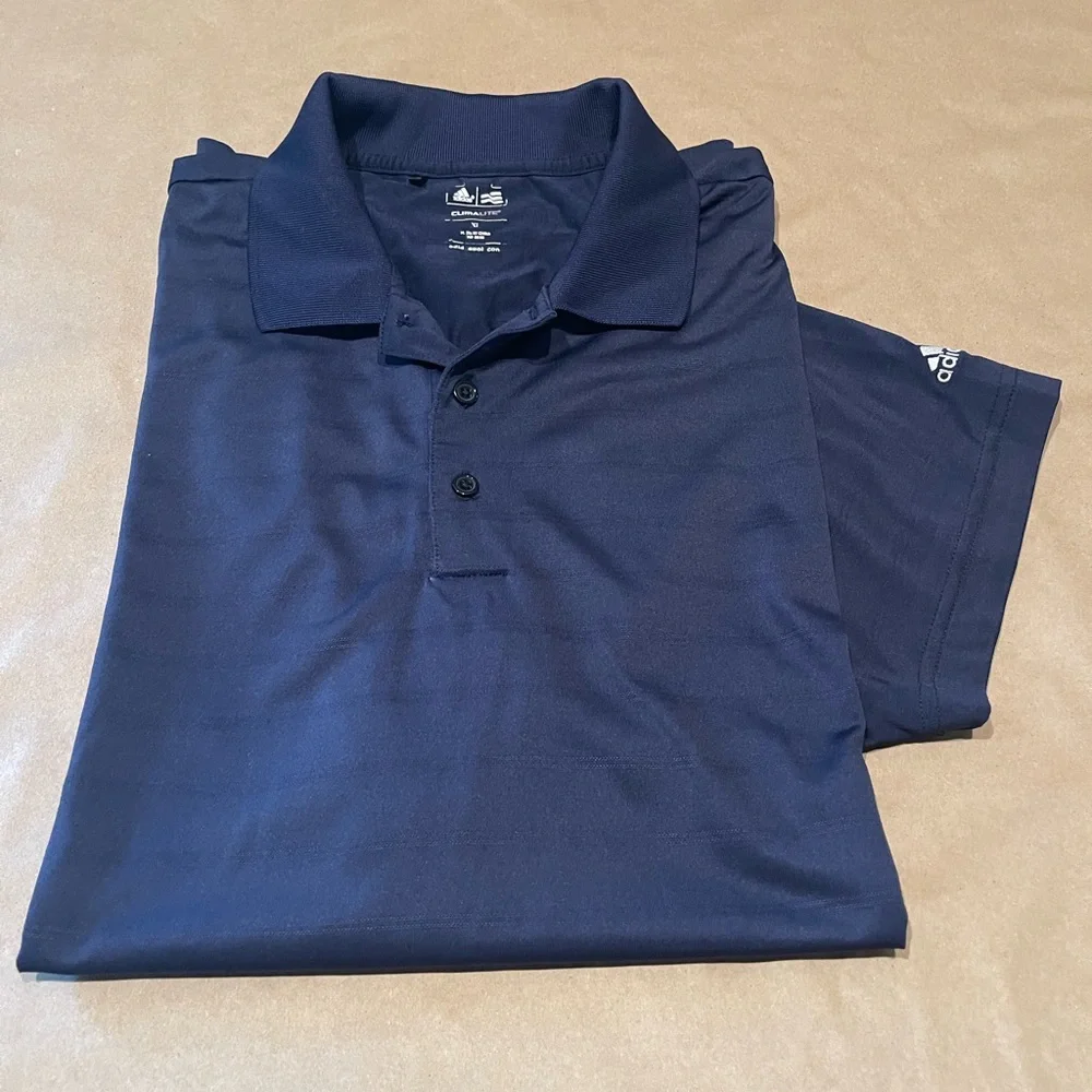 Adidas Short Sleeve Navy golf shirt Climalite | Med